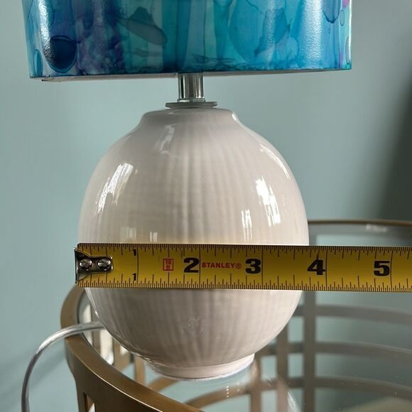 HANDCRAFTED Accent Lamp with Hand-Painted Shade (Shades of Blue) - Picture 3 of 12